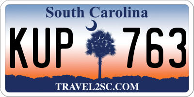 SC license plate KUP763
