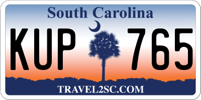 SC license plate KUP765
