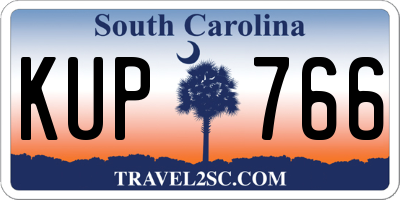 SC license plate KUP766