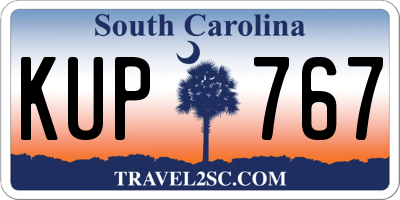 SC license plate KUP767