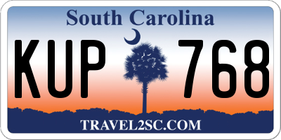 SC license plate KUP768