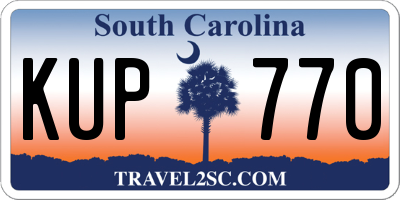 SC license plate KUP770