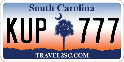 SC license plate KUP777