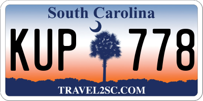 SC license plate KUP778
