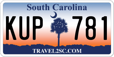 SC license plate KUP781