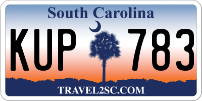 SC license plate KUP783
