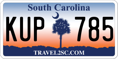 SC license plate KUP785