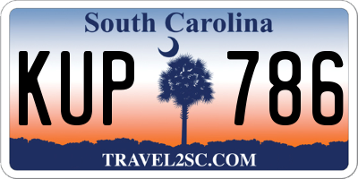 SC license plate KUP786