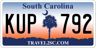 SC license plate KUP792