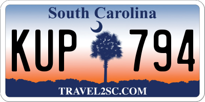 SC license plate KUP794