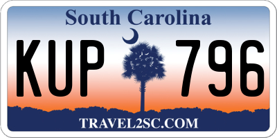 SC license plate KUP796
