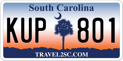 SC license plate KUP801