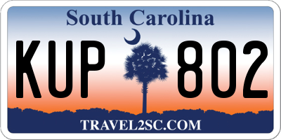 SC license plate KUP802