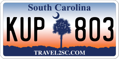 SC license plate KUP803