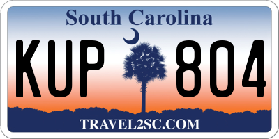 SC license plate KUP804