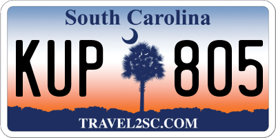 SC license plate KUP805