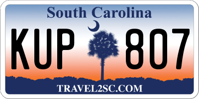 SC license plate KUP807