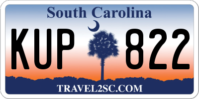 SC license plate KUP822