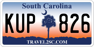 SC license plate KUP826
