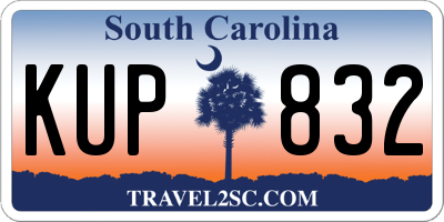 SC license plate KUP832