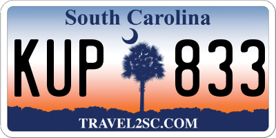 SC license plate KUP833