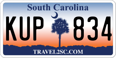 SC license plate KUP834