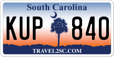 SC license plate KUP840