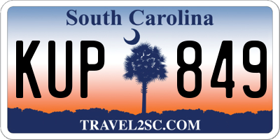 SC license plate KUP849