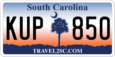 SC license plate KUP850