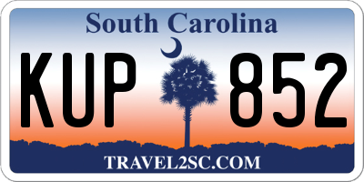 SC license plate KUP852