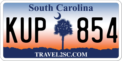 SC license plate KUP854