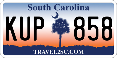 SC license plate KUP858