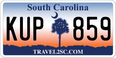 SC license plate KUP859