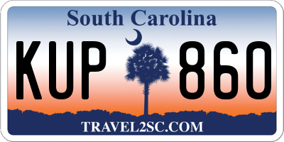 SC license plate KUP860