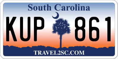 SC license plate KUP861