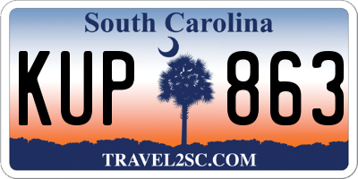 SC license plate KUP863