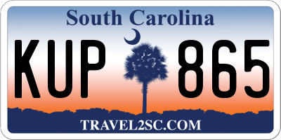 SC license plate KUP865