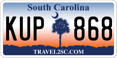 SC license plate KUP868