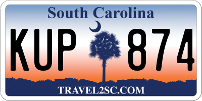 SC license plate KUP874