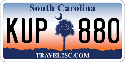 SC license plate KUP880