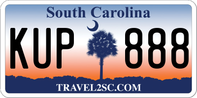 SC license plate KUP888