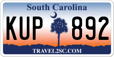 SC license plate KUP892