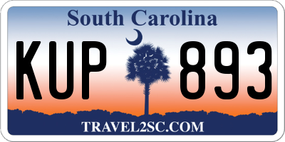 SC license plate KUP893