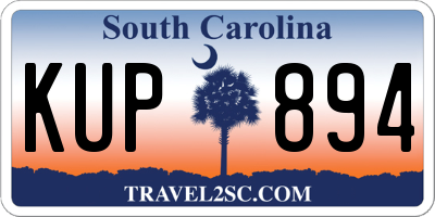 SC license plate KUP894