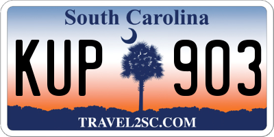 SC license plate KUP903