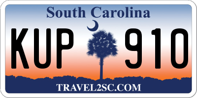 SC license plate KUP910