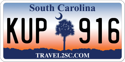 SC license plate KUP916