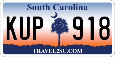 SC license plate KUP918