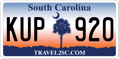 SC license plate KUP920
