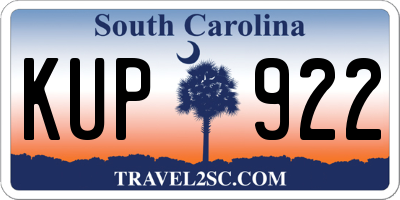 SC license plate KUP922